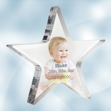 Color Photo Imprinted Acrylic Star Paperweight 