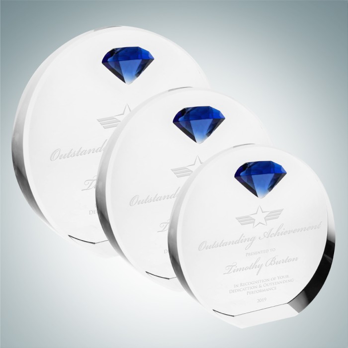 Circle Award with Blue Diamond A