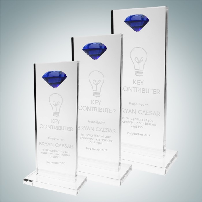 Tower Award with Blue Diamond Ac