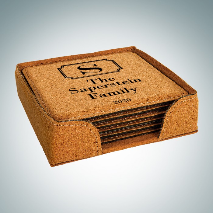 Cork Square Coaster with Holder