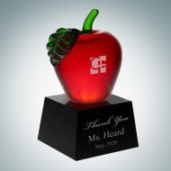 Red Apple Award with Black Crystal Base