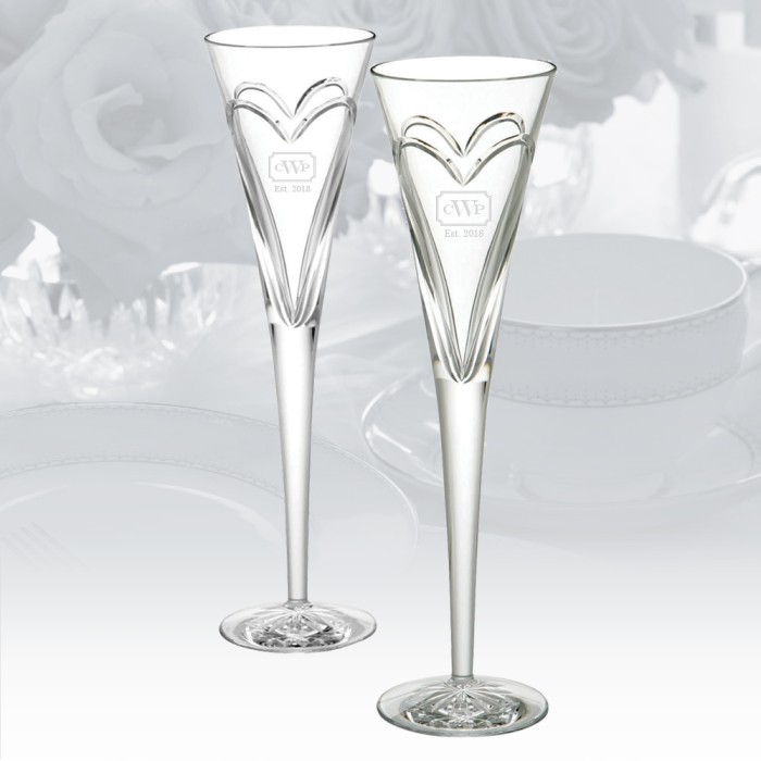 Waterford Heart Flute Pair
