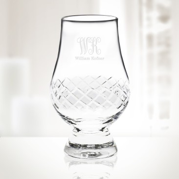 Monogrammed Diamond Glencairn Crystal Whiskey Glass 6.75oz