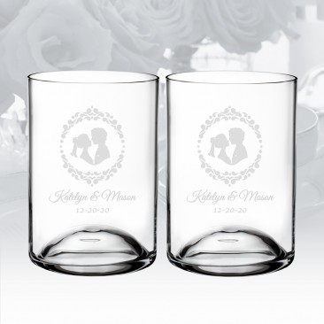 Personalized Waterford Elegance Double Old Fashioned Glasses Pair, 6.3oz