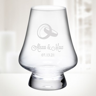 Luxbe Bourbon Whisky Crystal Glass Snifter, Narrow Rim Tasting Glasses 9oz