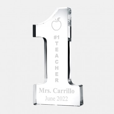 Pre-Designed Crystal Number One Teacher Award