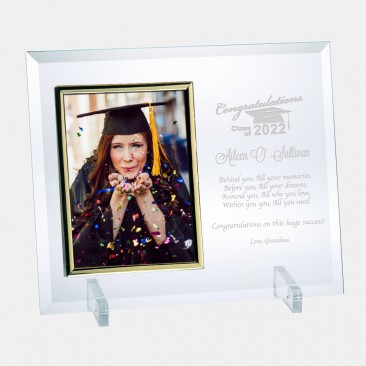 Jade Vertical Gold Photo Frame with Stand