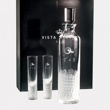 Vista Alegre Artic Case with Vodka Decanter and Shot Glass 5 pc Set, 27oz & 4 oz 