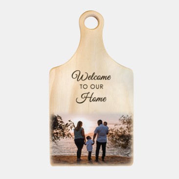 Sublimation Color Imprinted Paddle Shaped Wood Cutting Board