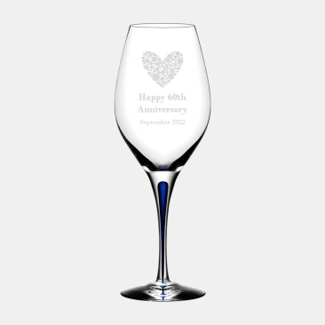 Orrefors Intermezzo Blue Balance Wine Glass, 14oz 