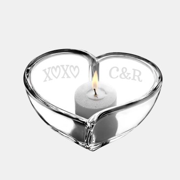 Pre-Designed XOXO Orrefors Heart Bowl/Votive Candle Holder