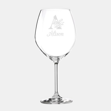 Monogrammed Botanical Lenox Tuscany Classic Red Wine Glass, 24oz