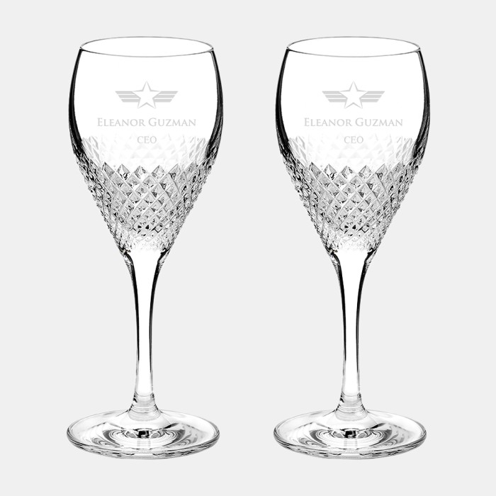 Vera Wang Diamond Mosaic White Wine Pair