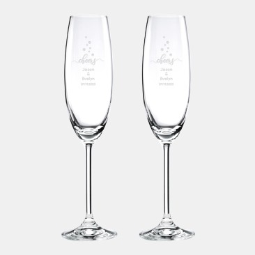 Pre-Designed Cheers Lenox Tuscany Classic Party Flute Pair, 8oz