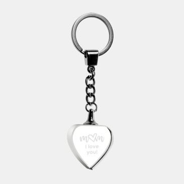 Pre-Designed MOM Heart Treasure Keychain