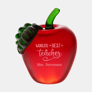 Pre-Designed World's Best Teacher Red Apple