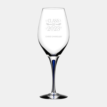Pre-Designed Class of 2023 Orrefors Intermezzo Blue Balance Wine Glass, 14oz