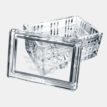 Monogrammed Majestic Crystal Box - Rectangle | Hand Cut