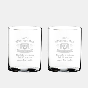 Pre-Designed Father's Day Riedel O Whiskey Tumbler Pair, 15 oz