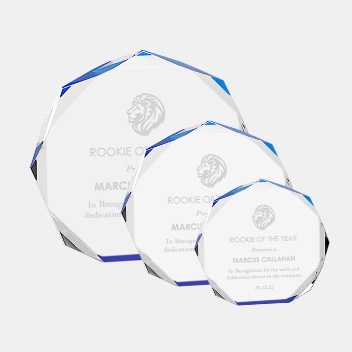 Blue Octagon Acrylic Award