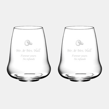 SL Riedel Stemless Wings Riesling/Sauvignon/Champagne Glass Pair, 15.5oz 