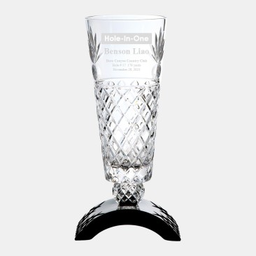 Ischia Vase with Black Crystal Base | Handcut, Made in Italy