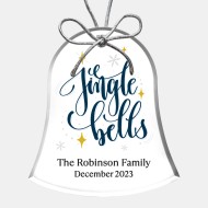 Pre-Designed Jingle Bells Color Imprinted Acrylic Bell Ornament