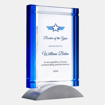 Color Imprinted Blue Deco Award (Aluminum Base)