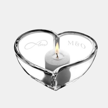 Pre-Designed Love Infinity Orrefors Heart Bowl/Votive Candle Holder