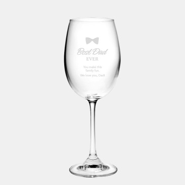 Pre-Designed Best Dad Ever Crystalite Gourmet Wine Glass, 9.5oz