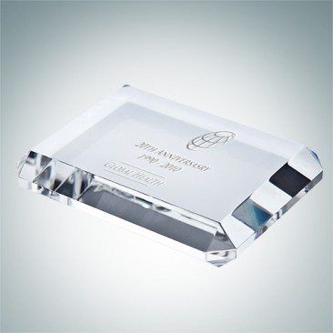 Crystal Beveled Rectangle Paperweight